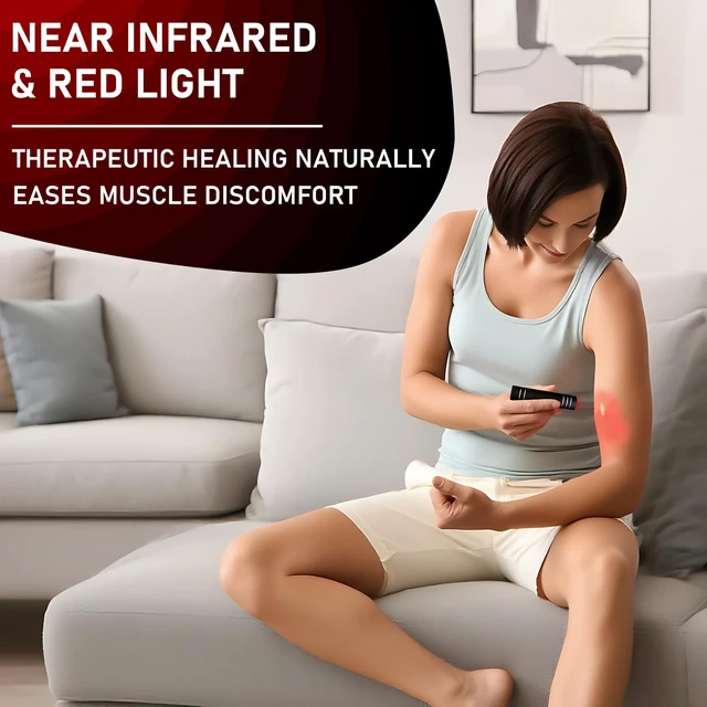Alt view image 3 of 7 - Infrared Red Light & Near Infrared Therapy Device for Joint Muscle | Red Light Therapy Torch, Portable 660nm 850nm LED Light Therapy Wand, Suitable for Body, Face, Neck, Back,Knee