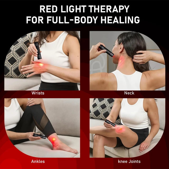 Alt view image 4 of 7 - Infrared Red Light & Near Infrared Therapy Device for Joint Muscle | Red Light Therapy Torch, Portable 660nm 850nm LED Light Therapy Wand, Suitable for Body, Face, Neck, Back,Knee