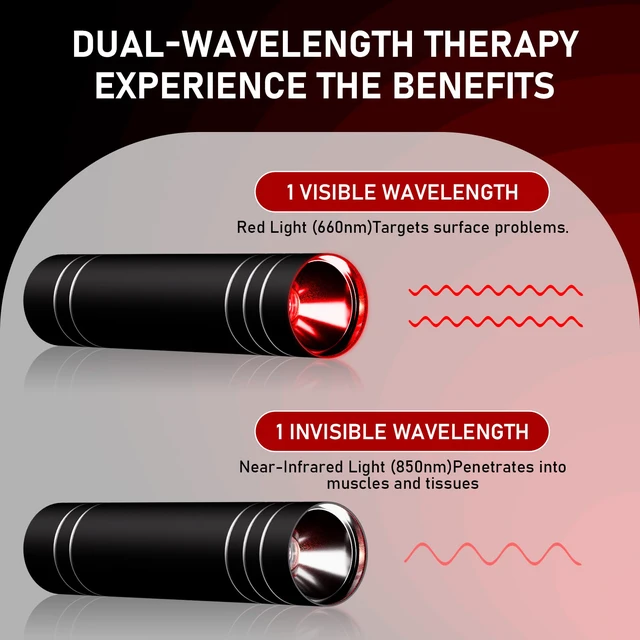 Alt view image 6 of 7 - Infrared Red Light & Near Infrared Therapy Device for Joint Muscle | Red Light Therapy Torch, Portable 660nm 850nm LED Light Therapy Wand, Suitable for Body, Face, Neck, Back,Knee