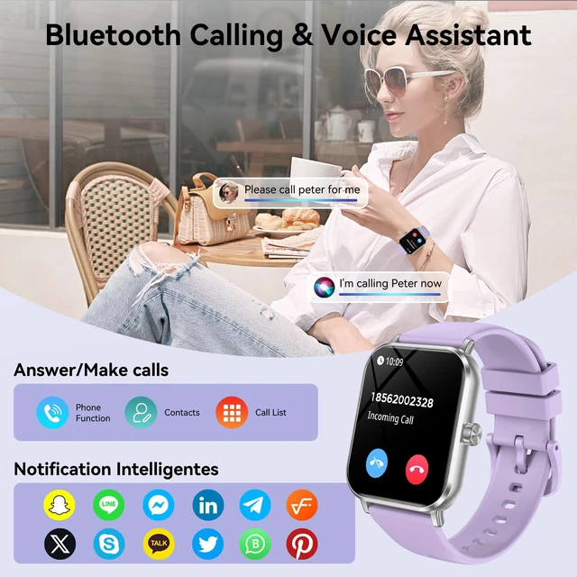 Alt view image 4 of 7 - Smart Watch for Men Women, 1.83" HD Touch Screen Smartwatch with Bluetooth Call, 5 ATM Waterproof, 130+ Sport Modes Fitness Tracker Heart Rate Sleep Monitor Pedometer, Compatible with Android iPhone