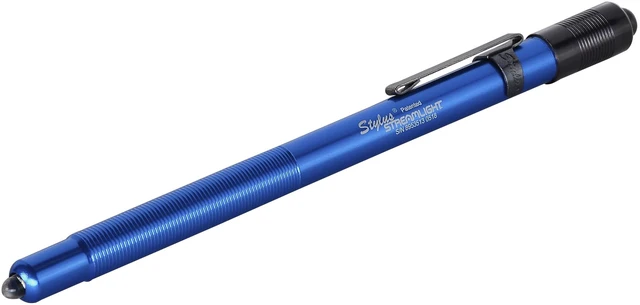 Main image of 65050 Stylus 11-Lumen White LED Penlight, Blue | 11 lumens; runs on 3 AAAA alkaline batteries; multi-mode lighting; IPX-rated water resistant; impact-resistance tested