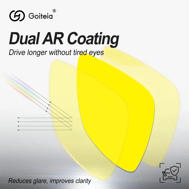 Alt view image 3 of 7 - Night Driving Glasses for Men & Women - Yellow Anti-Glare | Yellow Night Vision Lenses - Dual-Layer AR Coating - Ultra-Light TR90 Frame - for Headlight/LED Glare