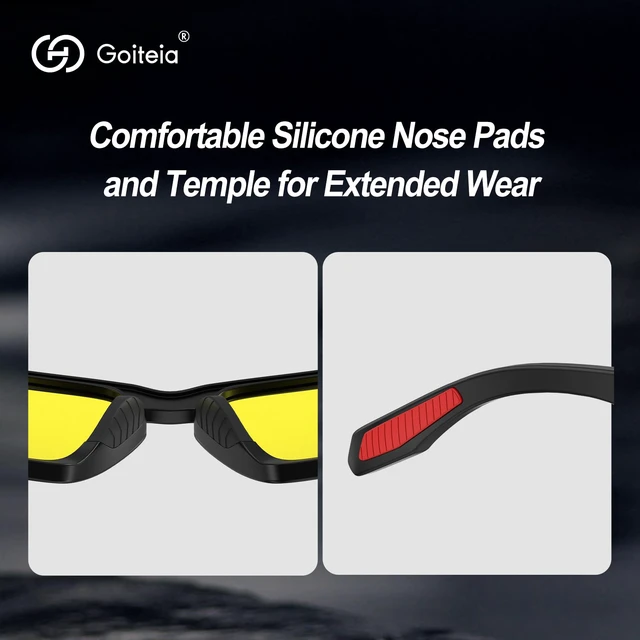 Alt view image 7 of 7 - Night Driving Glasses for Men & Women - Yellow Anti-Glare | Yellow Night Vision Lenses - Dual-Layer AR Coating - Ultra-Light TR90 Frame - for Headlight/LED Glare