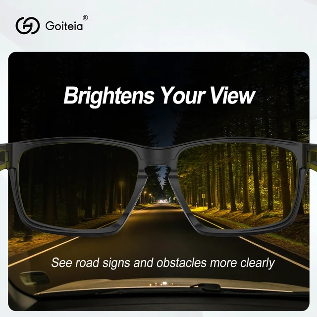 Alt view image 6 of 7 - Night Driving Glasses for Men & Women - Yellow Anti-Glare | Yellow Night Vision Lenses - Dual-Layer AR Coating - Ultra-Light TR90 Frame - for Headlight/LED Glare