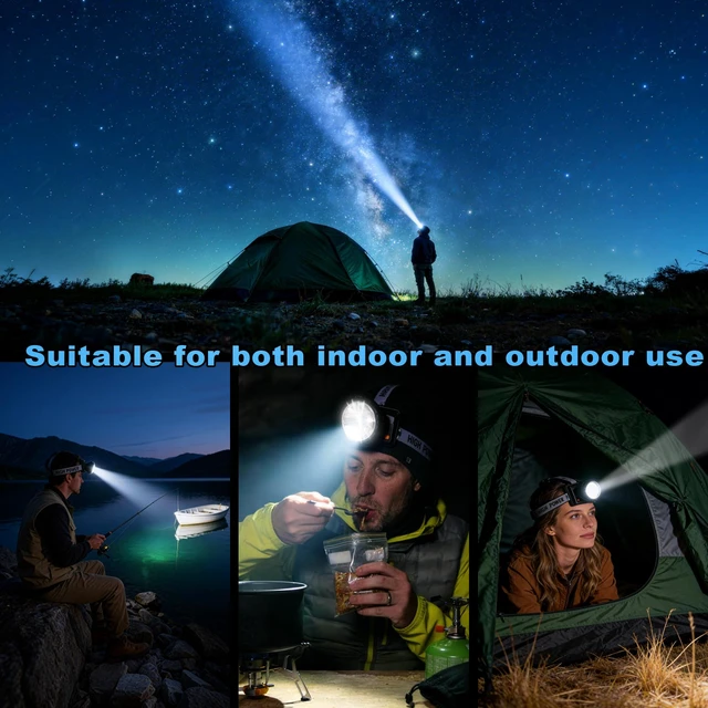 Alt view image 7 of 7 - Bright Headlamp Rechargeable LED Torch for Mining,Camping, Hiking, Fishing