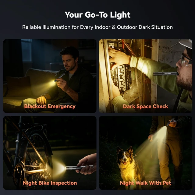 Alt view image 4 of 7 - Pen Light Pocket EDC Flashlight USB-C Rechargeable Portable Handheld Penlights IP67 Waterproof Durable Flash Lights for Home Office Outdoor Night Walking Checking Inspection Emergencies
