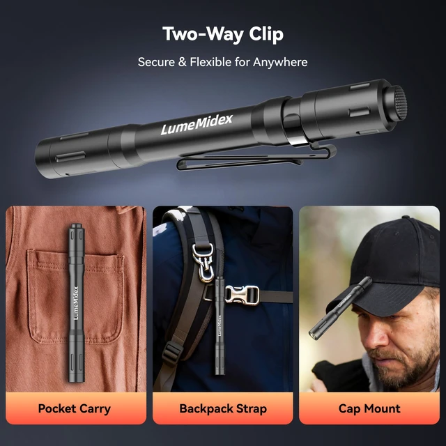 Alt view image 7 of 7 - Pen Light Pocket EDC Flashlight USB-C Rechargeable Portable Handheld Penlights IP67 Waterproof Durable Flash Lights for Home Office Outdoor Night Walking Checking Inspection Emergencies
