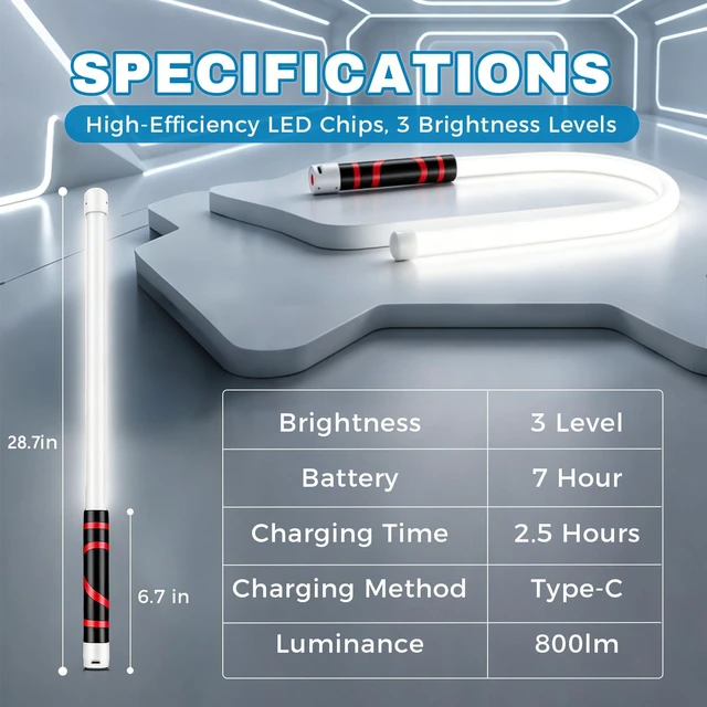 Alt view image 3 of 7 - Bendable LED Work Light 28.7 Rechargeable | 3 Modes Inspection Light, Bendable LED work light provides flexible lighting for tight and hard-to-reach areas
