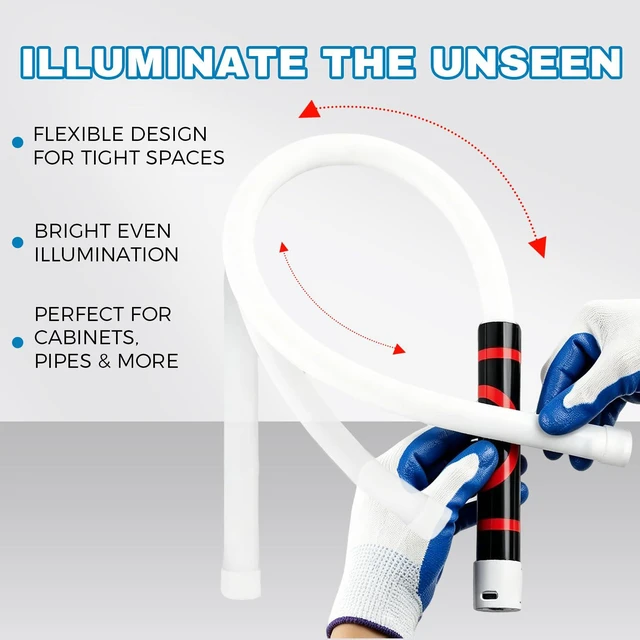 Alt view image 4 of 7 - Bendable LED Work Light 28.7 Rechargeable | 3 Modes Inspection Light, Bendable LED work light provides flexible lighting for tight and hard-to-reach areas