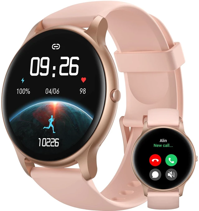 Main image of Smart Watch for Women(Answer/Make Calls), Fitness Tracker Watch | IP68 Waterproof, 100+ Sports Modes, Heart Rate/Sleep/SpO2/Steps Monitor, Round HD Smartwatch for Android & iPhone, Rose Gold