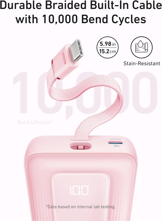 Alt view image 4 of 6 - Zolo Power Bank,20,000mAh 30W Portable Charger with Built-in USB-C | 20,000mAh High-Speed Portable Charger for iPhone 17 / 16 / 15 Series, Galaxy, and More