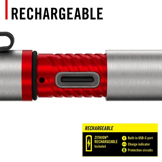 Alt view image 4 of 7 - ® A9R 54 Lumen Rechargeable Inspection Beam LED Penlight with Flex Charge and Charging Cap, Silver