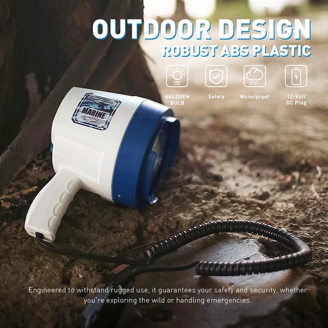 Alt view image 2 of 7 - Spotlight Outdoor Handheld 12v Spot Light 1200 Lumen spotlights with Cigarette Lighter for Boat Marine Glare-Free Bright Plug in Spotlight for Car Corded Floodlight