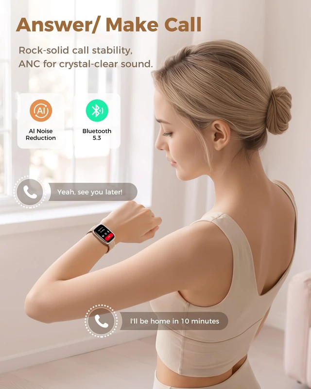 Alt view image 5 of 7 - Smart Watches for Women Android/iPhone, Fitness Trackers with Answer/Call | Sleep Tracker/Step Counter/Heart Rate/SpO2 Monitor, Health Watch for 100+ Sports Modes, IP68 Waterproof, 2 Changeable Bands