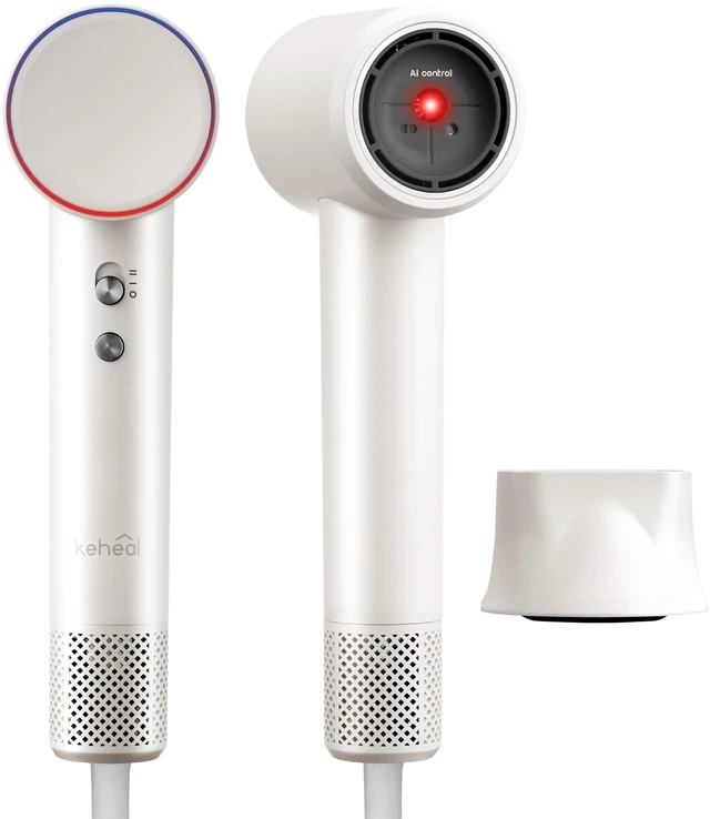 Main image of Ai High-Speed Ionic mini Hair Dryer with Attachment, Lightweight | 1.89 Billion Negative Ions eliminate frizz & damage, 130,000 RPM fast drying, Ai Temperature Control, Low Noise