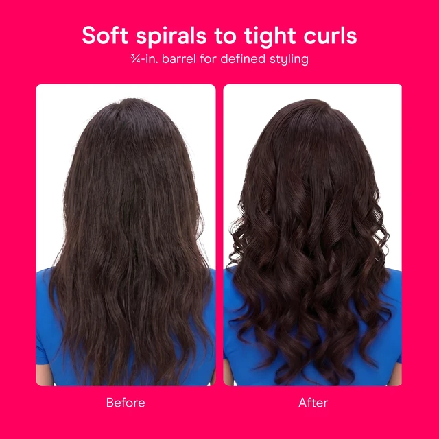 Alt view image 3 of 7 - Curling Iron, Double Ceramic, 3/4-in. Width, White/Rose Gold | Hair curler for soft spirals and tight curls, includes 30 heat settings, dual voltage, built-in heat protection, and auto-off