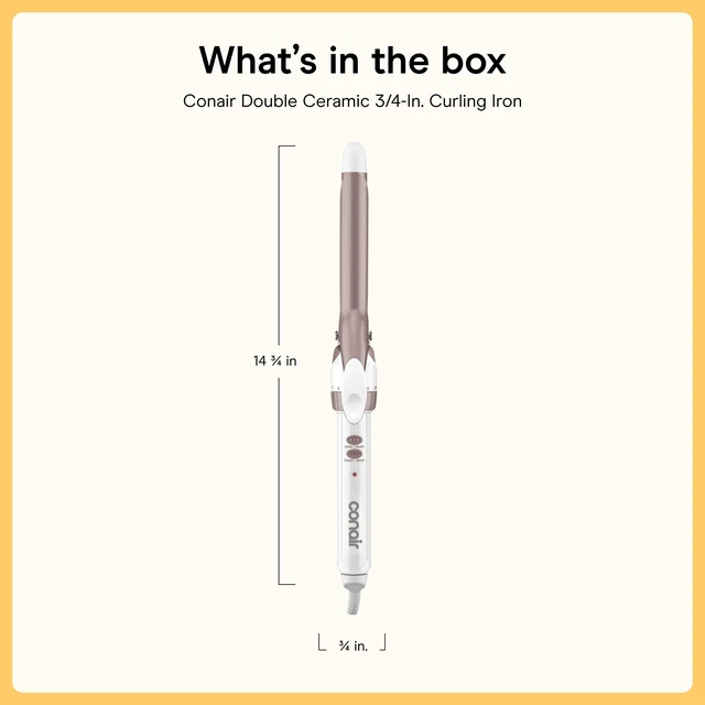 Alt view image 7 of 7 - Curling Iron, Double Ceramic, 3/4-in. Width, White/Rose Gold | Hair curler for soft spirals and tight curls, includes 30 heat settings, dual voltage, built-in heat protection, and auto-off