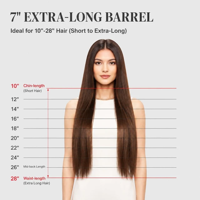 Alt view image 5 of 7 - 3/8 Inch Small Barrel Curling Iron for Short & Long Hair, Dual Voltage | Extra Long Skinny Ceramic Barrel Hair Curler for Tight Curls, 5 Temps, Glove Included
