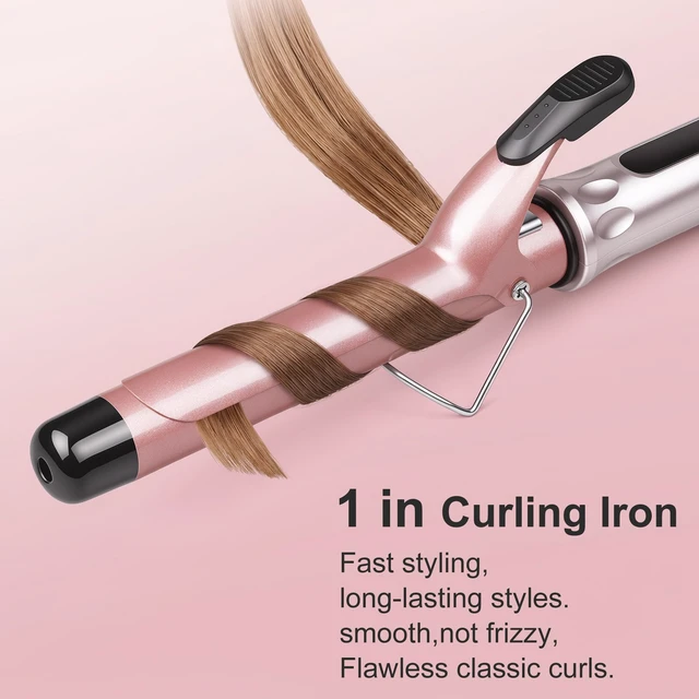 Alt view image 3 of 7 - Hair Curling Iron Wand 1Inch for Classic Curls&Natural Waves | Professional Ceramic Hair Curler Wand, Adjustable Temp, with Heat-Resistant Glove, Dual Voltage for Medium to Long Hair