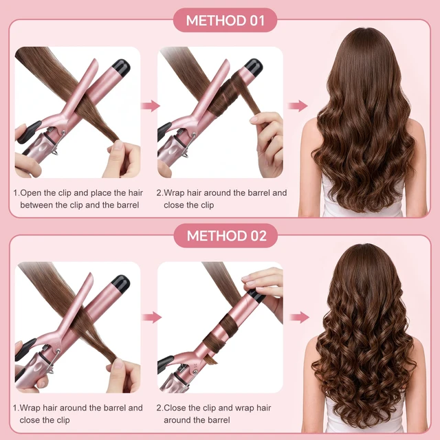Alt view image 5 of 7 - Hair Curling Iron Wand 1Inch for Classic Curls&Natural Waves | Professional Ceramic Hair Curler Wand, Adjustable Temp, with Heat-Resistant Glove, Dual Voltage for Medium to Long Hair