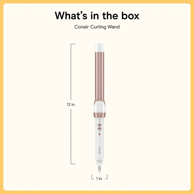 Alt view image 7 of 7 - Curling Iron, Double-Ceramic, Clamp-Free, 1", White/Rose Gold | Hair curler curling wand with instant heat-up and 30 heat settings to 400°F to create crease-free waves on short to long hair