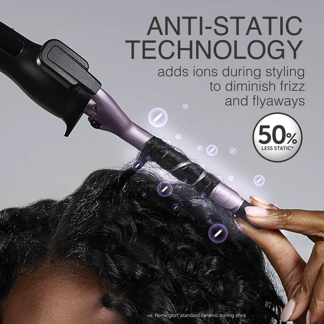 Alt view image 3 of 7 - Anti-Static ½-Inch Clipped Curling Iron with Titanium Protection, Fast Heat-Up, Ceramic Barrel for Tight Ringlet Curls & Natural Curl Definition, Auto Shut-Off