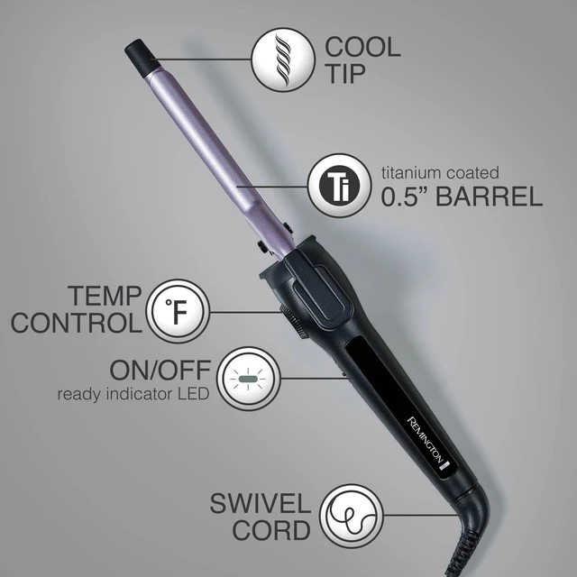 Alt view image 7 of 7 - Anti-Static ½-Inch Clipped Curling Iron with Titanium Protection, Fast Heat-Up, Ceramic Barrel for Tight Ringlet Curls & Natural Curl Definition, Auto Shut-Off
