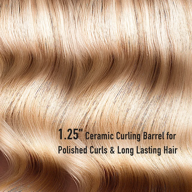 Alt view image 7 of 7 - 1.25 Inch Long Barrel Curling Iron for Medium to Long Hair | 1 1/4 inch Curling iron up to 450F, Worldwide Dual Voltage Curler for Traveling, Waving Style Tool