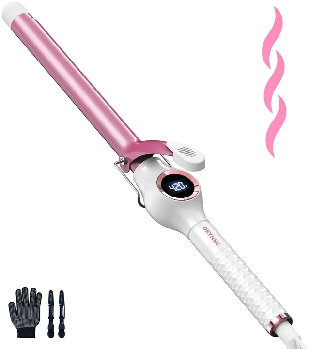 Main image of Ceramic Curling Iron, 3/4 Inch Barrel, Digital Temp Control, Fast Heat Up, 7 Adjustable Temperatures, 60 Min Auto Shut Off
