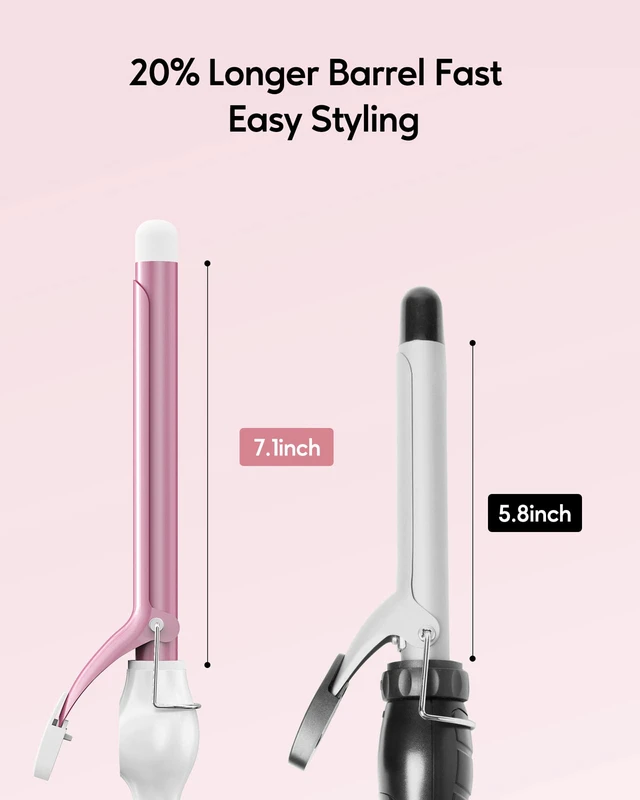 Alt view image 5 of 7 - Ceramic Curling Iron, 3/4 Inch Barrel, Digital Temp Control, Fast Heat Up, 7 Adjustable Temperatures, 60 Min Auto Shut Off
