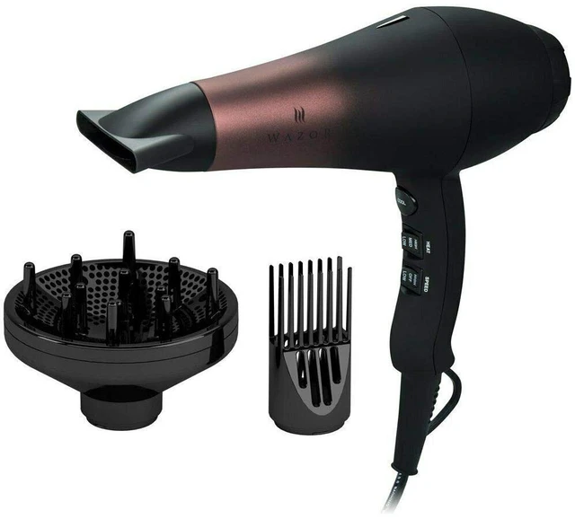 Main image of Professional Ionic Hair Dryer with Diffuser, Infrared Salon Grade Blow Dryer with Comb Attachment, 1875W Powerful Quiet Hair Blow Dryer, Tourmaline Ceramic Hairdryer with Nozzle, Black