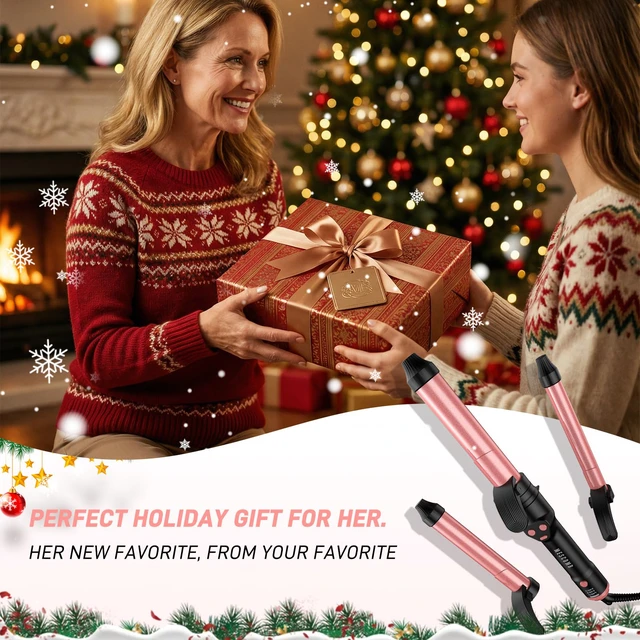 Alt view image 7 of 7 - Automatic Curling Iron 1 Inch with 3-in-1 Interchangeable Barrels, Anti-Tangle Beach Waves Hair Curler Pro