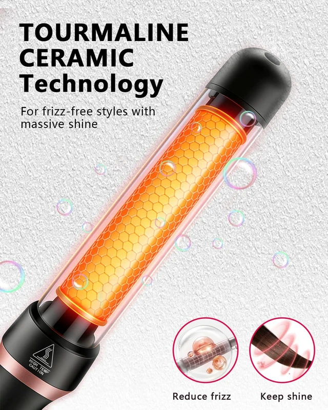 Alt view image 6 of 7 - 5-in-1 Curling Iron Set Curling Wand Hair Styling Tools | 3 Ceramic Curling Barrels (0.35"-1.25")&Thermal Brush &Triple Barrel Crimper,Dual Voltage Hair Curler,Gifts for Women