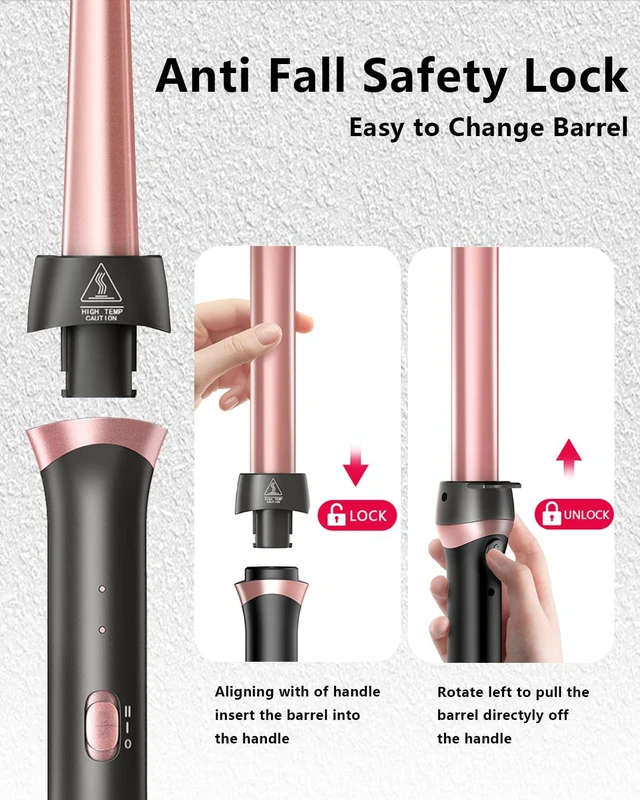 Alt view image 7 of 7 - 5-in-1 Curling Iron Set Curling Wand Hair Styling Tools | 3 Ceramic Curling Barrels (0.35"-1.25")&Thermal Brush &Triple Barrel Crimper,Dual Voltage Hair Curler,Gifts for Women