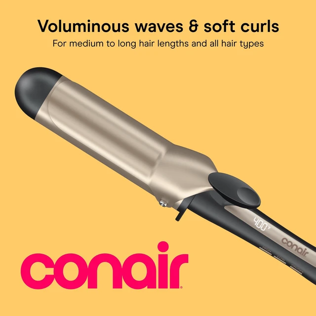 Alt view image 2 of 7 - Curling Iron, Adjustable Heat, 1.75" Ceramic Barrel | Clamp curling iron for loose curls and beach waves on medium to long hair, 30-second power up, 5 heat settings to 400°F