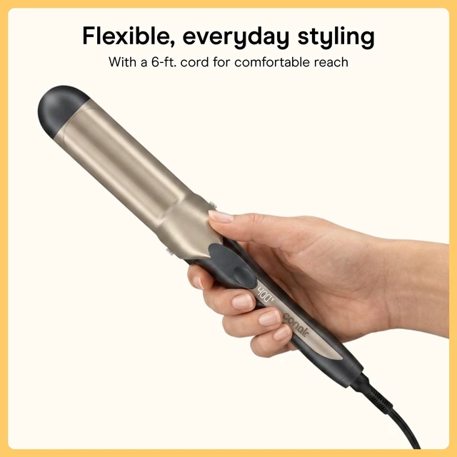 Alt view image 6 of 7 - Curling Iron, Adjustable Heat, 1.75" Ceramic Barrel | Clamp curling iron for loose curls and beach waves on medium to long hair, 30-second power up, 5 heat settings to 400°F