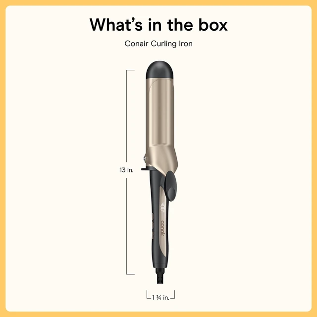 Alt view image 7 of 7 - Curling Iron, Adjustable Heat, 1.75" Ceramic Barrel | Clamp curling iron for loose curls and beach waves on medium to long hair, 30-second power up, 5 heat settings to 400°F