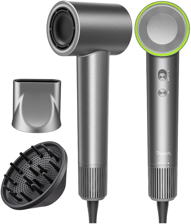 Main image of High-Speed Ionic Hair Dryer Blow Dryer with Diffuser & Concentrator, Grey | 3.7B Negative Ions for Frizz Control, 2 Magnetic Attachments for All Hair Types, Low Noise Portable, Gifts for Women and Men