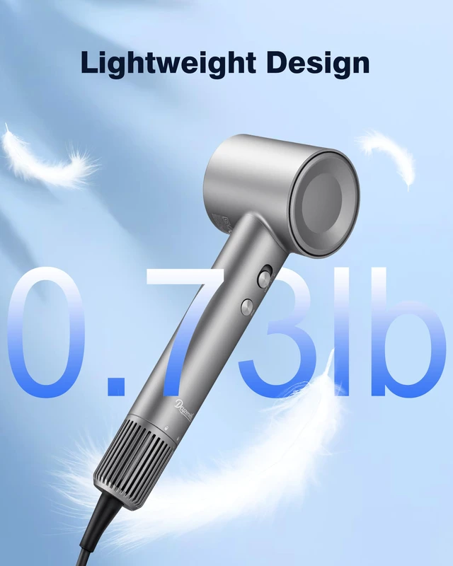 Alt view image 7 of 7 - High-Speed Ionic Hair Dryer Blow Dryer with Diffuser & Concentrator, Grey | 3.7B Negative Ions for Frizz Control, 2 Magnetic Attachments for All Hair Types, Low Noise Portable, Gifts for Women and Men