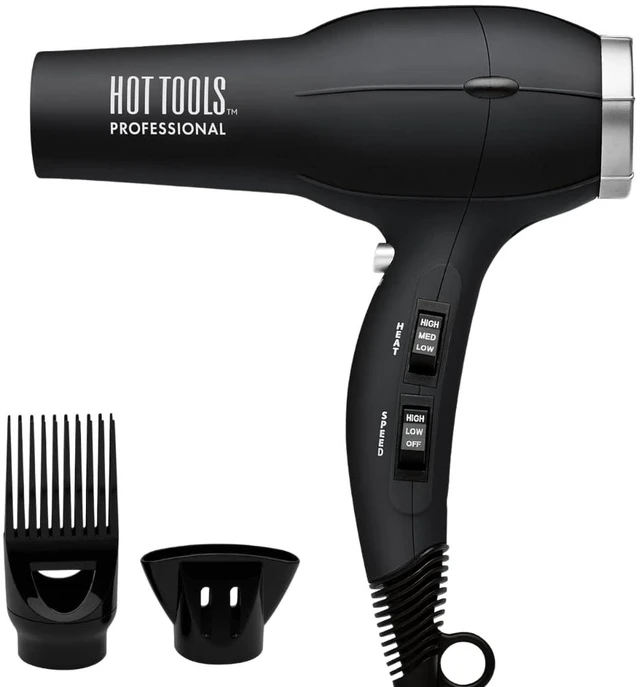 Main image of Pro Artist 1875 Watt Turbo Ionic Salon Hair Dryer, Black | High Airflow for Fast Drying, Lightweight Design, Frizz Control, Diffuser, Concentrator, Multiple Heat Settings, Cool Shot