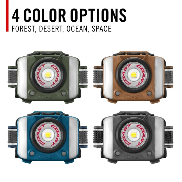 Alt view image 5 of 7 - FL97R Voice-Controlled 1200 Lumen Rechargeable LED Headlamp with Pure Beam Spot & Flood, ARC Lighting, Red & Green Color Modes, Glide Focus Radial Arm Dial and USB-C Charge Port, Ocean Blue