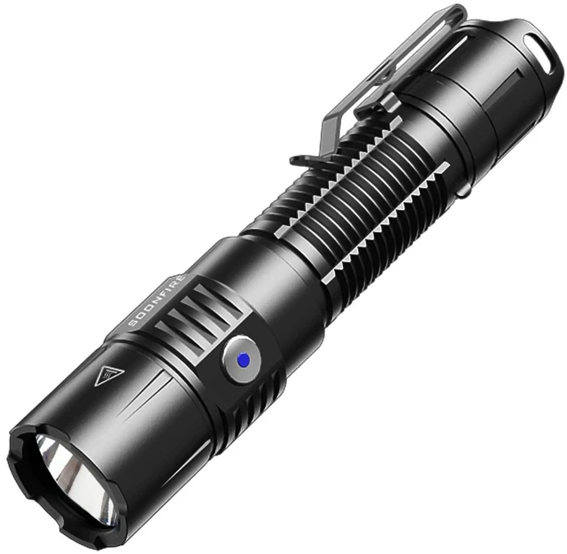 Alt view image 2 of 7 - MX75 2530 Lumen LED Tactical Flashlight Law Enforcement, 390 Yards Beam Distance USB-C Rechargeable Pocket Flashlight with Battery