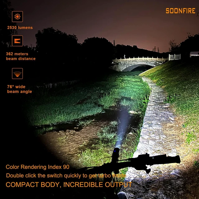 Alt view image 3 of 7 - MX75 2530 Lumen LED Tactical Flashlight Law Enforcement, 390 Yards Beam Distance USB-C Rechargeable Pocket Flashlight with Battery