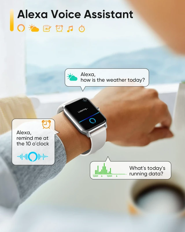 Alt view image 2 of 7 - Smart Watch for Men Women with Bluetooth Call, Alexa Built-in 1.8" Blood Oxygen Heart Rate Sleep Fitness Watch, 100 Sports Modes Smartwatch, Activity Tracker for Android iOS Phone
