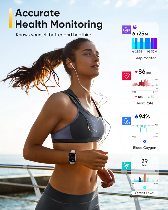 Alt view image 3 of 7 - Smart Watch for Men Women with Bluetooth Call, Alexa Built-in 1.8" Blood Oxygen Heart Rate Sleep Fitness Watch, 100 Sports Modes Smartwatch, Activity Tracker for Android iOS Phone