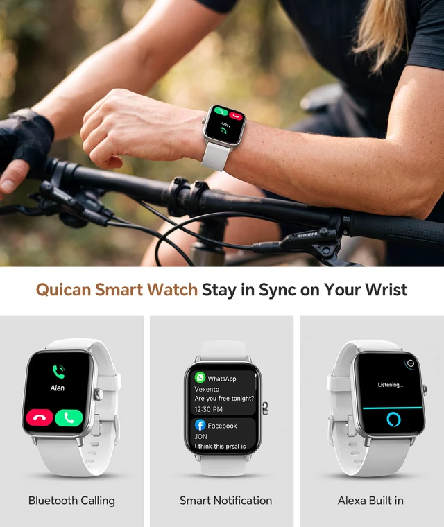 Alt view image 2 of 6 - Smart Watch for Women/Men, Bluetooth Calling, Alexa built-in, iOS Android | Fitness Tracker, Smartwatch with Heart Rate/Sleep Monitor, Waterproof, 1.8" HD Screen, Perfect Smart Gift