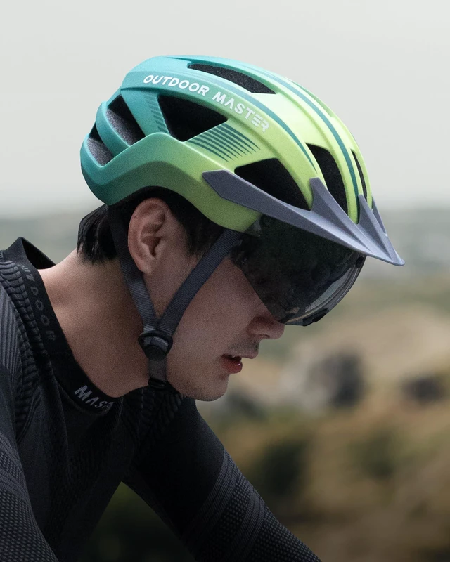Alt view image 7 of 7 - Adult Bike Helmet LED Light & Magnetic Goggles | Rechargeable Rear LED Light, Detachable Magnetic Goggles, Removable Sun Visor, Breathable Padding, Lightweight, Fit Well