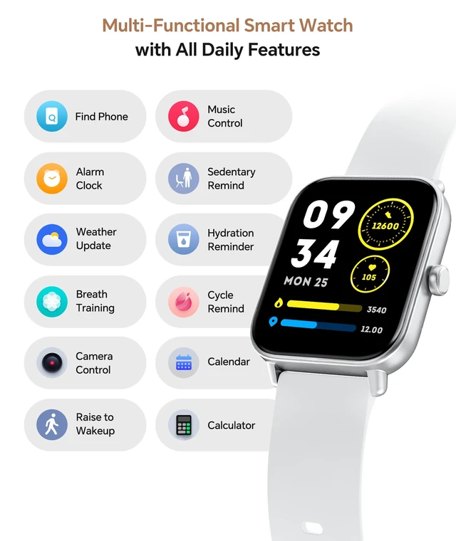 Alt view image 5 of 6 - Smart Watch for Women/Men, Bluetooth Calling, Alexa built-in, iOS Android | Fitness Tracker, Smartwatch with Heart Rate/Sleep Monitor, Waterproof, 1.8" HD Screen, Perfect Smart Gift