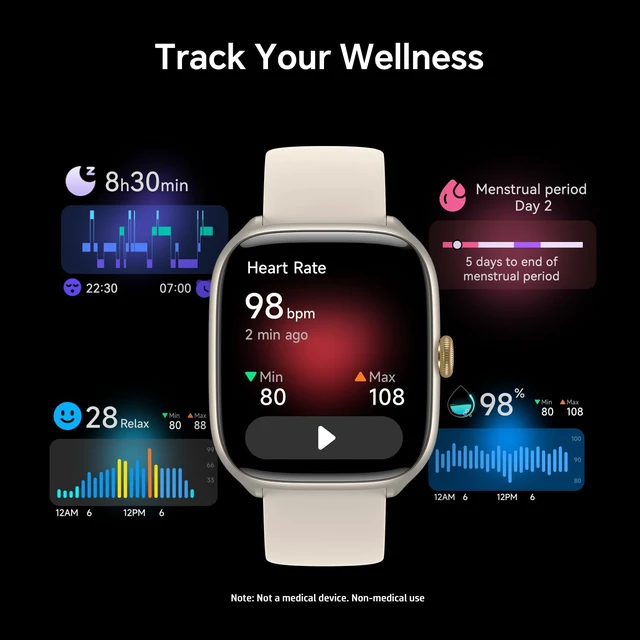 Alt view image 5 of 7 - Smart Watch for Women(Answer/Call), AMOLED Fitness Watch for Women | Smart Watches for Android iPhone Compatible, with 24/7 Heart Rate/Sleep Monitor, 3 ATM Waterproof, 110+ Sport Modes, AI Voice