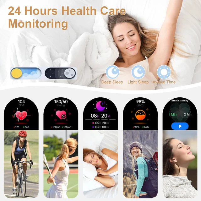 Alt view image 5 of 7 - Smart Watch for Women with Diamonds (Answer/Make Call),1.32''Full Screen Smart Watch for Android /iOS,Fitness Tracker with Heart Rate/Blood Oxygen/Sleep Monitor/AI Voice Watches for Women,3 Straps